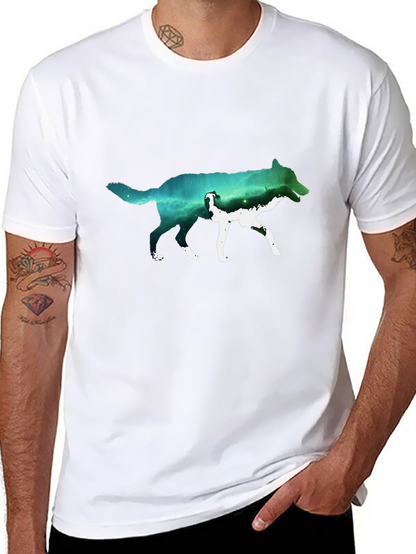 Wolf Galaxy Graphic T-Shirt - Black