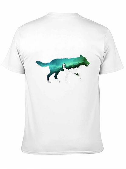 Wolf Galaxy Graphic T-Shirt - Black
