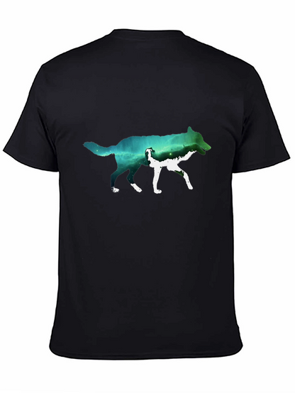 Wolf Galaxy Graphic T-Shirt - Black