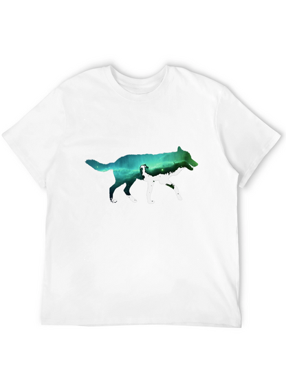 Wolf Galaxy Graphic T-Shirt - Black