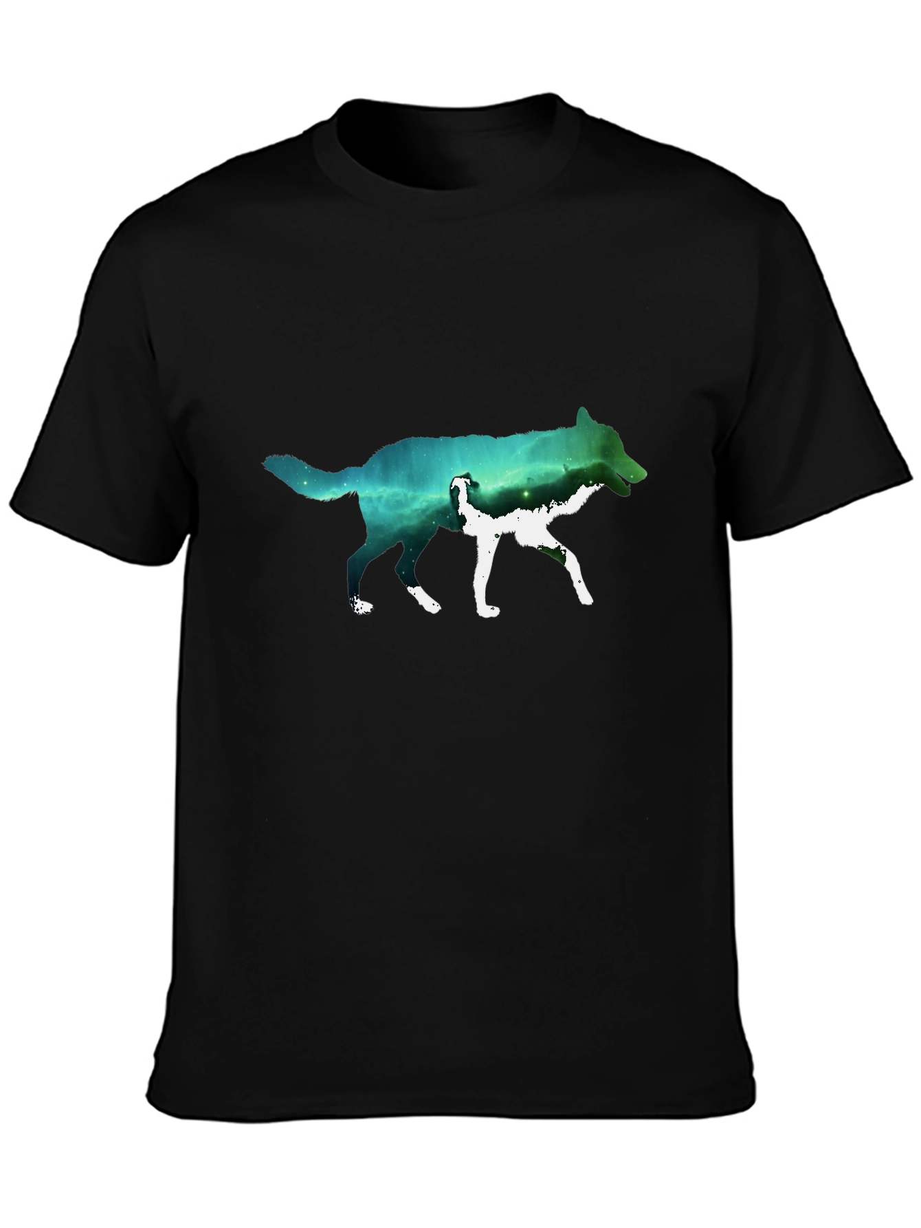 Wolf Galaxy Graphic T-Shirt - Black