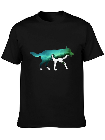 Wolf Galaxy Graphic T-Shirt - Black