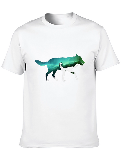 Wolf Galaxy Graphic T-Shirt - Black