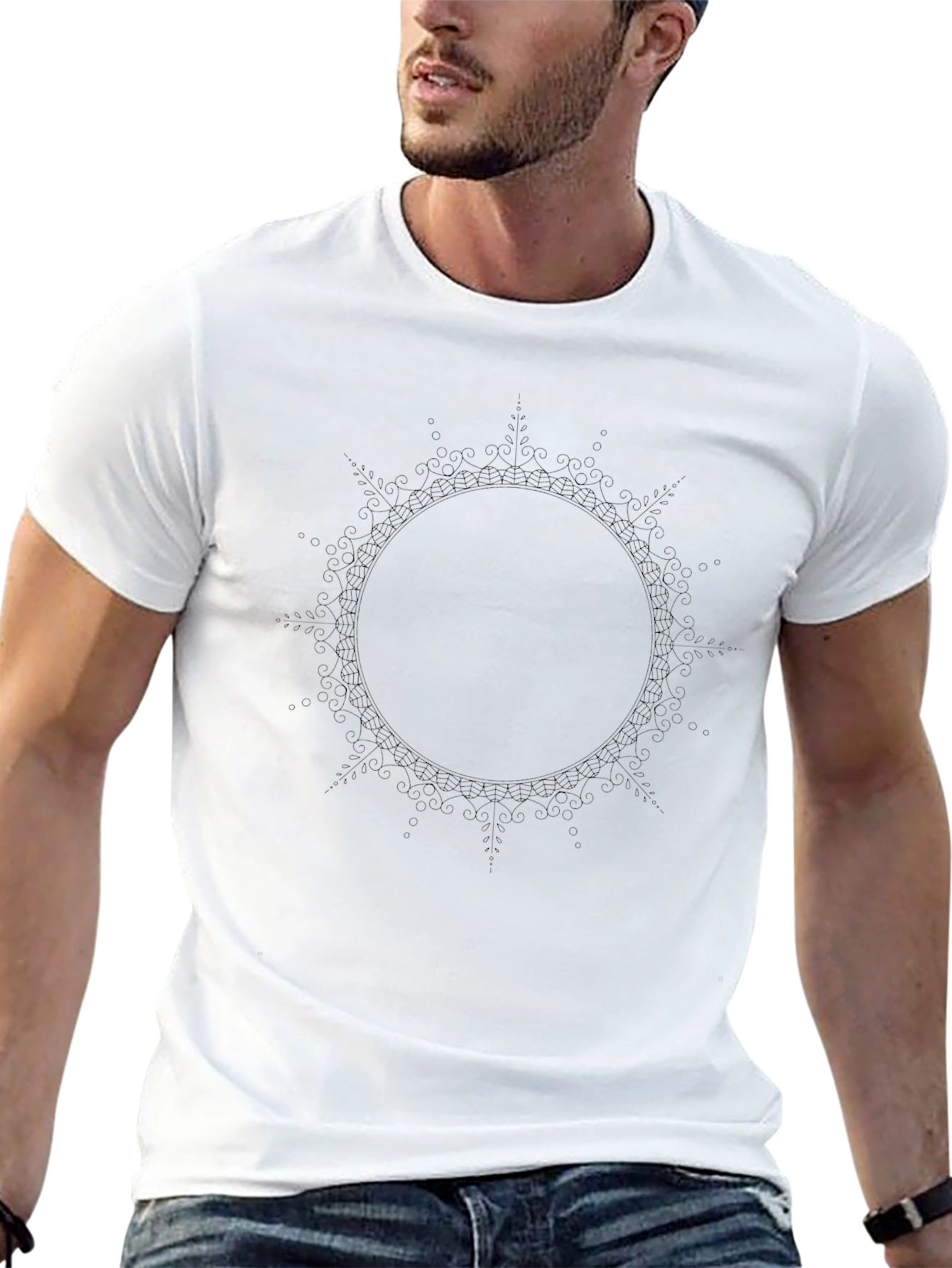 Black Mandala Graphic T-Shirt - Casual Comfort