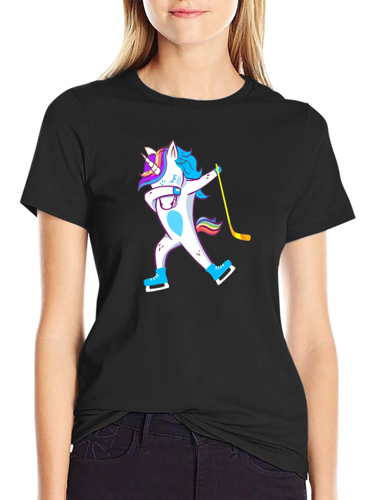 Unicorn Hockey Player T-Shirt Dab Dance Tee