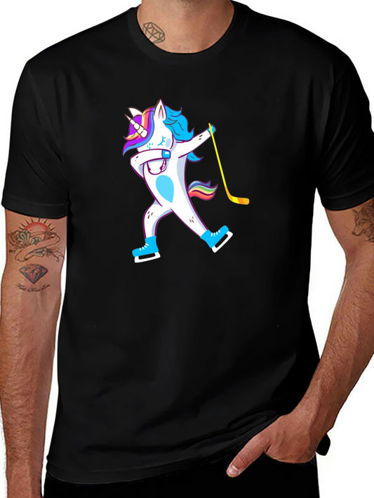 Unicorn Hockey Player T-Shirt Dab Dance Tee