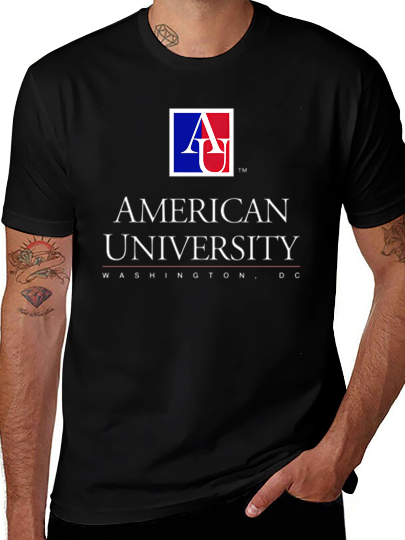 American University Graphic T-Shirt - Black