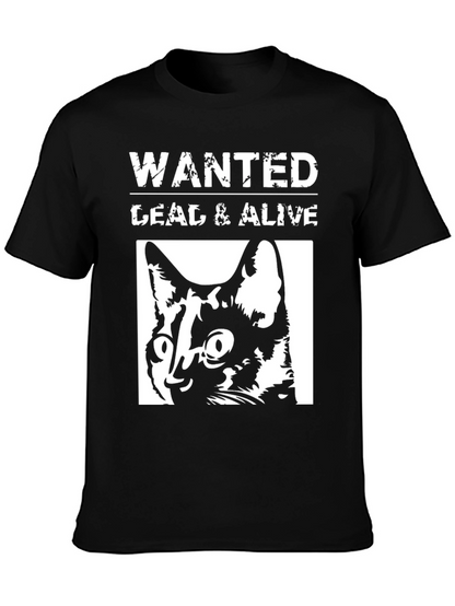 Wanted Dead or Alive Cat Graphic T-Shirt