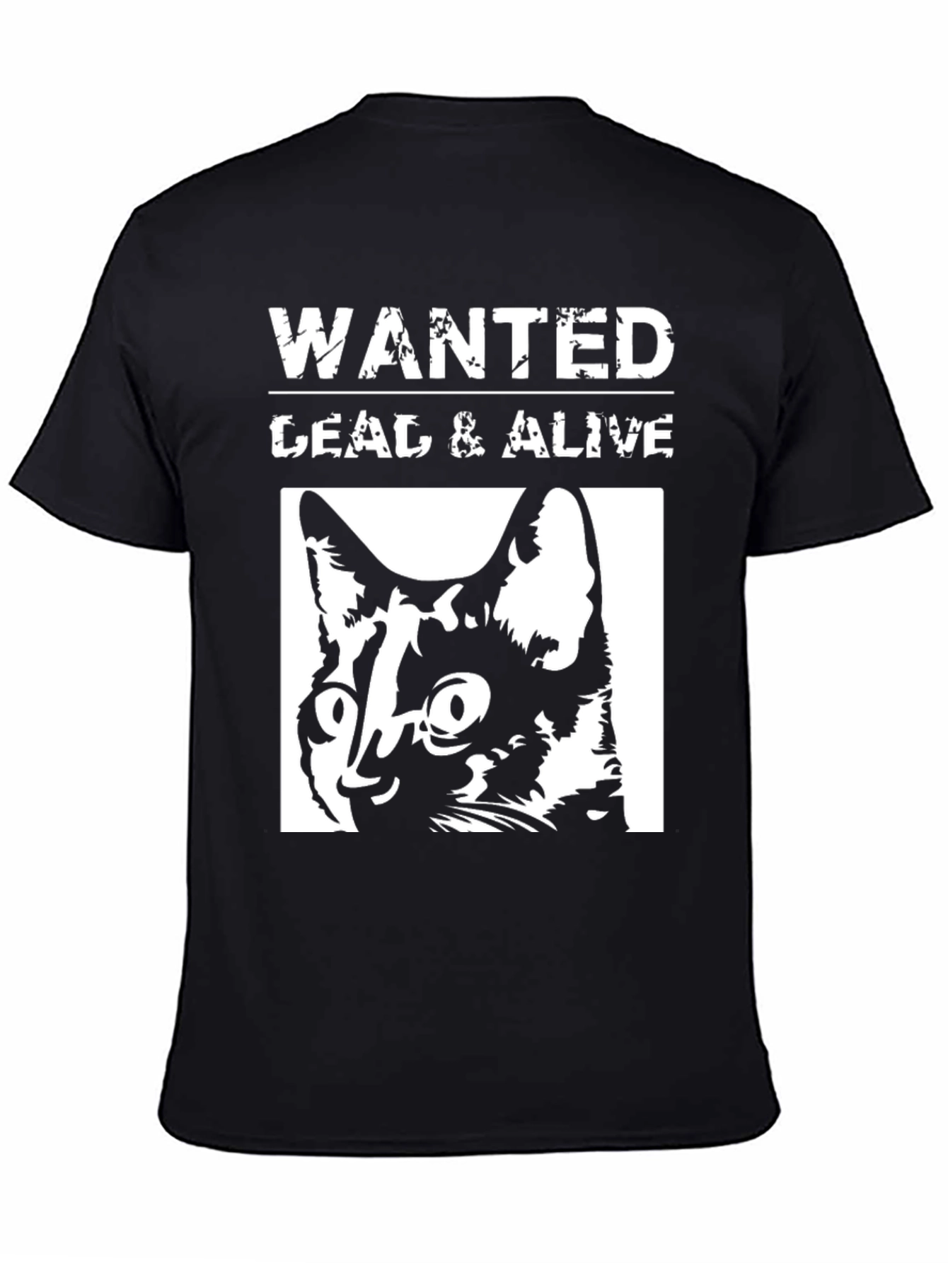 Wanted Dead or Alive Cat Graphic T-Shirt
