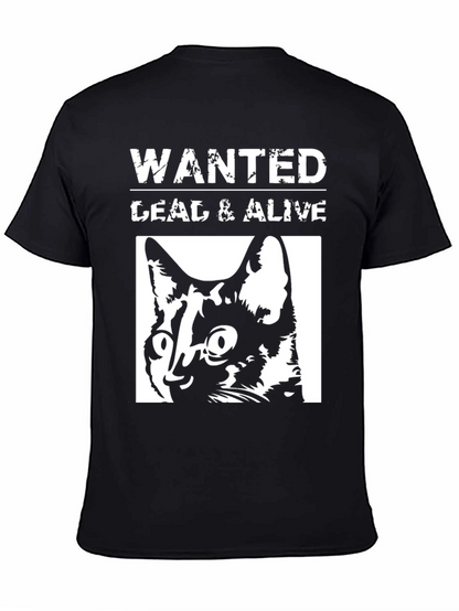 Wanted Dead or Alive Cat Graphic T-Shirt