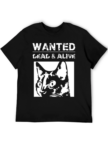 Wanted Dead or Alive Cat Graphic T-Shirt