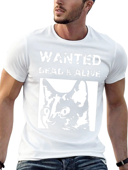 Wanted Dead or Alive Cat Graphic T-Shirt