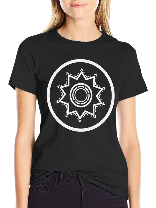 Stylish Black T-Shirt with Geometric Circle Star Design