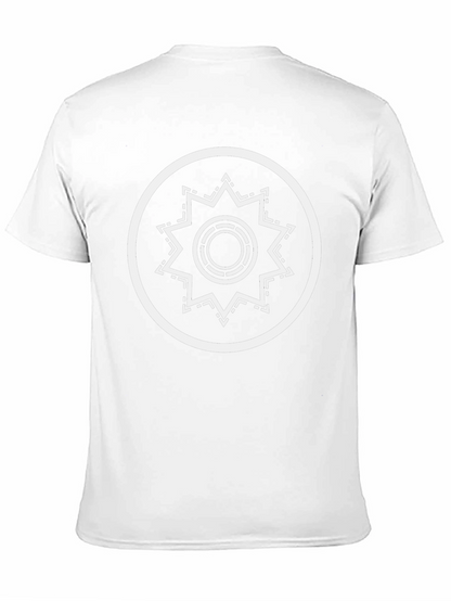 Stylish Black T-Shirt with Geometric Circle Star Design