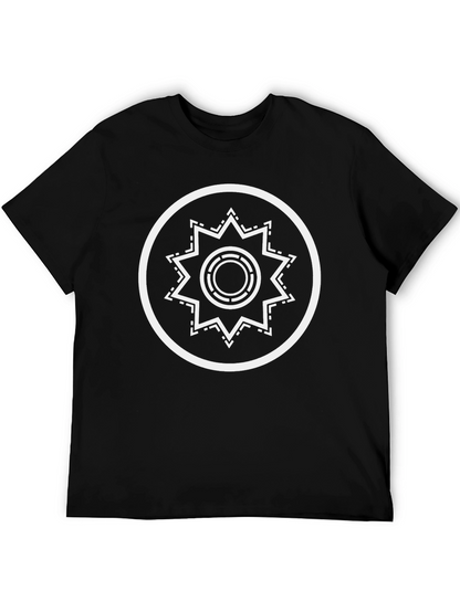 Stylish Black T-Shirt with Geometric Circle Star Design