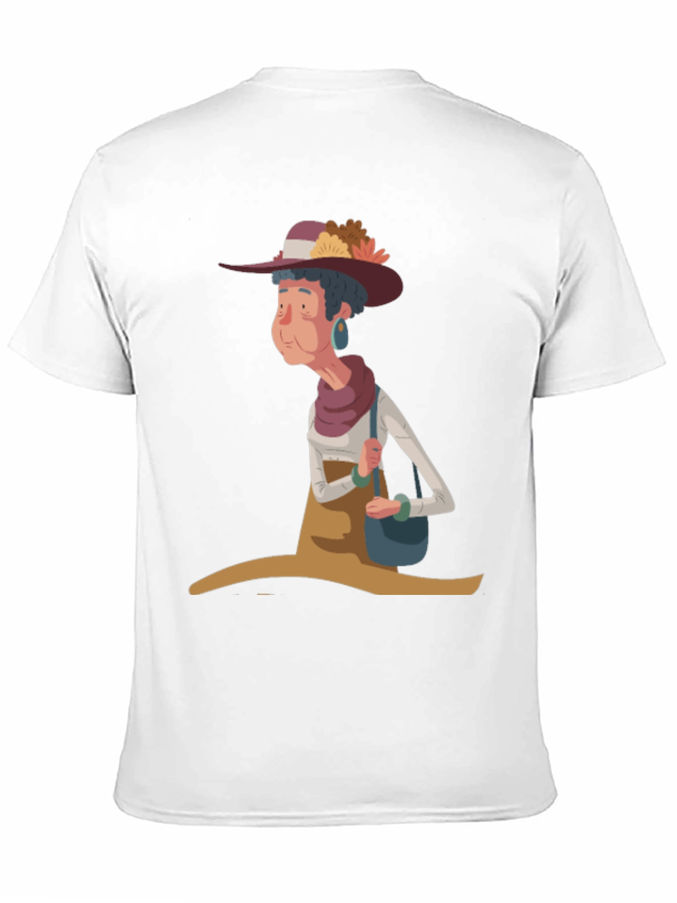Whimsical Granny Cartoon Graphic Tee