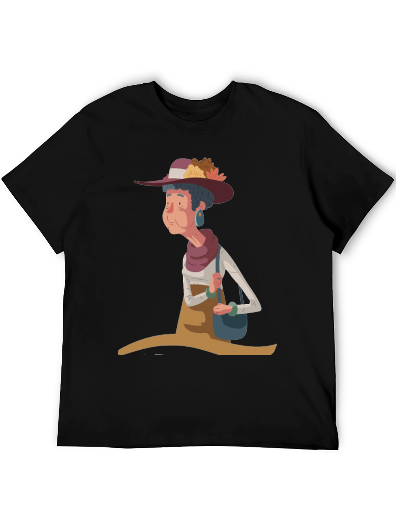 Whimsical Granny Cartoon Graphic Tee