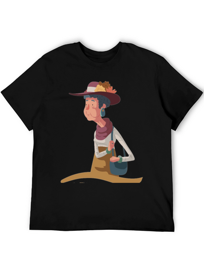 Whimsical Granny Cartoon Graphic Tee