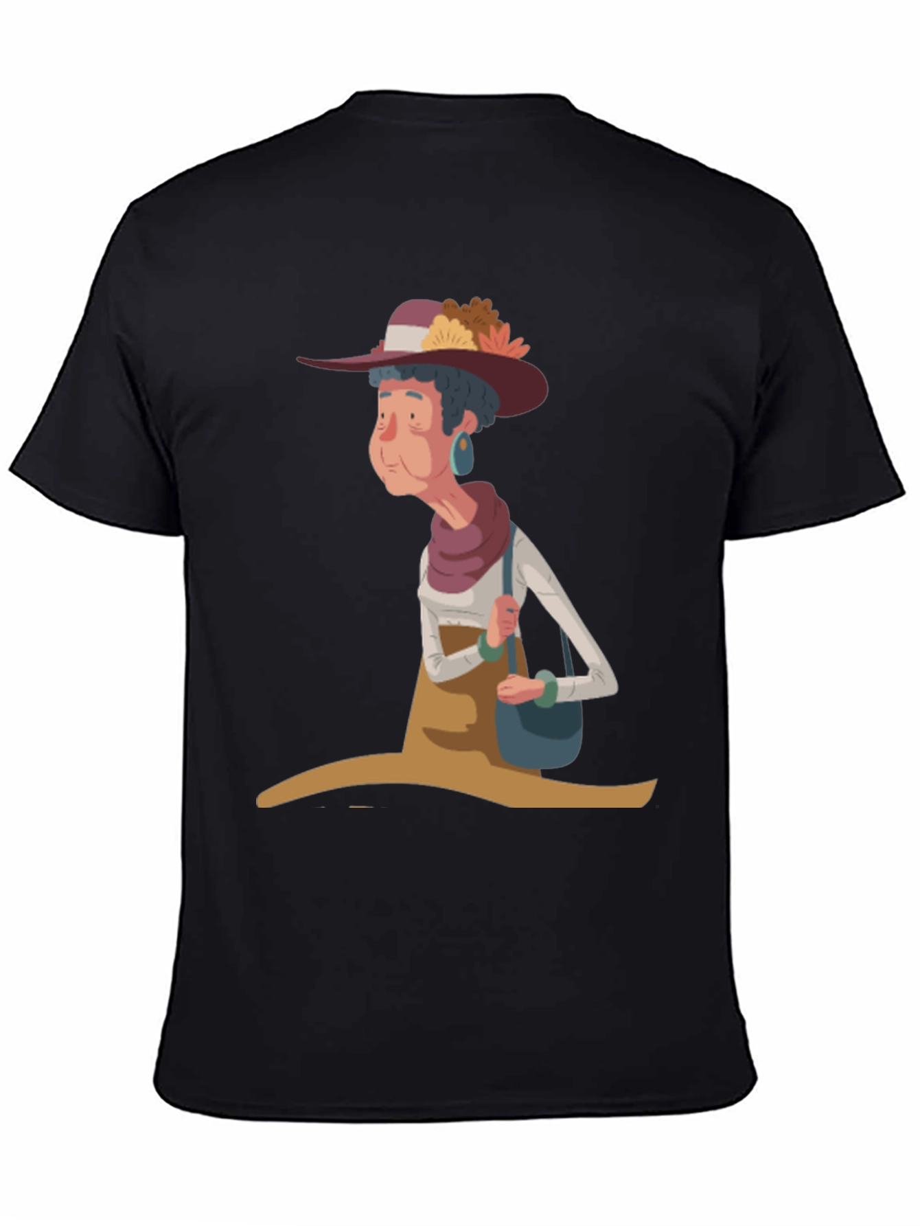 Whimsical Granny Cartoon Graphic Tee