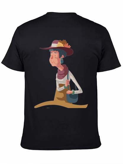 Whimsical Granny Cartoon Graphic Tee