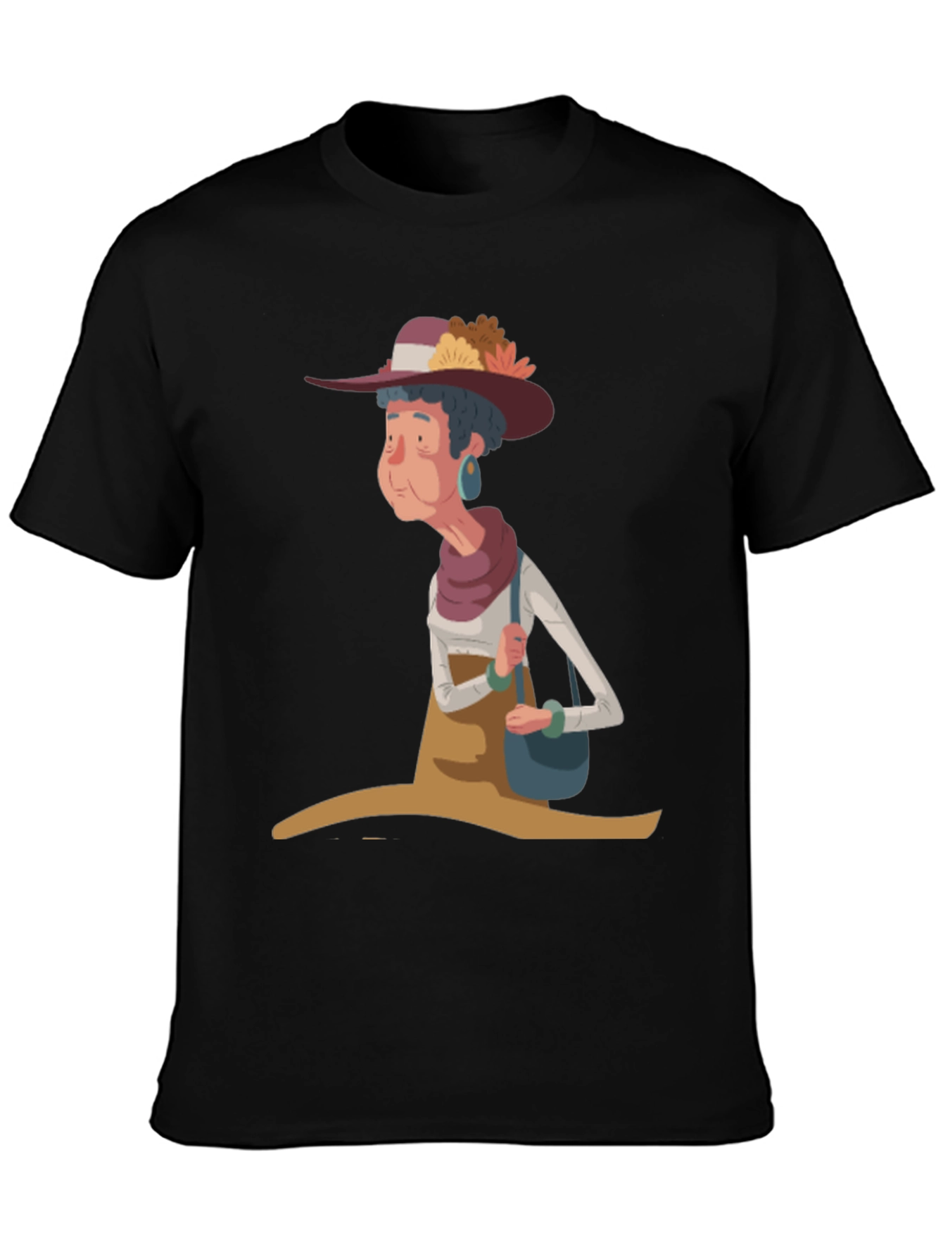 Whimsical Granny Cartoon Graphic Tee