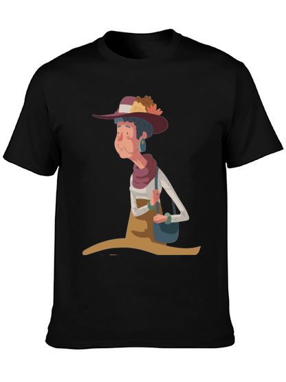 Whimsical Granny Cartoon Graphic Tee