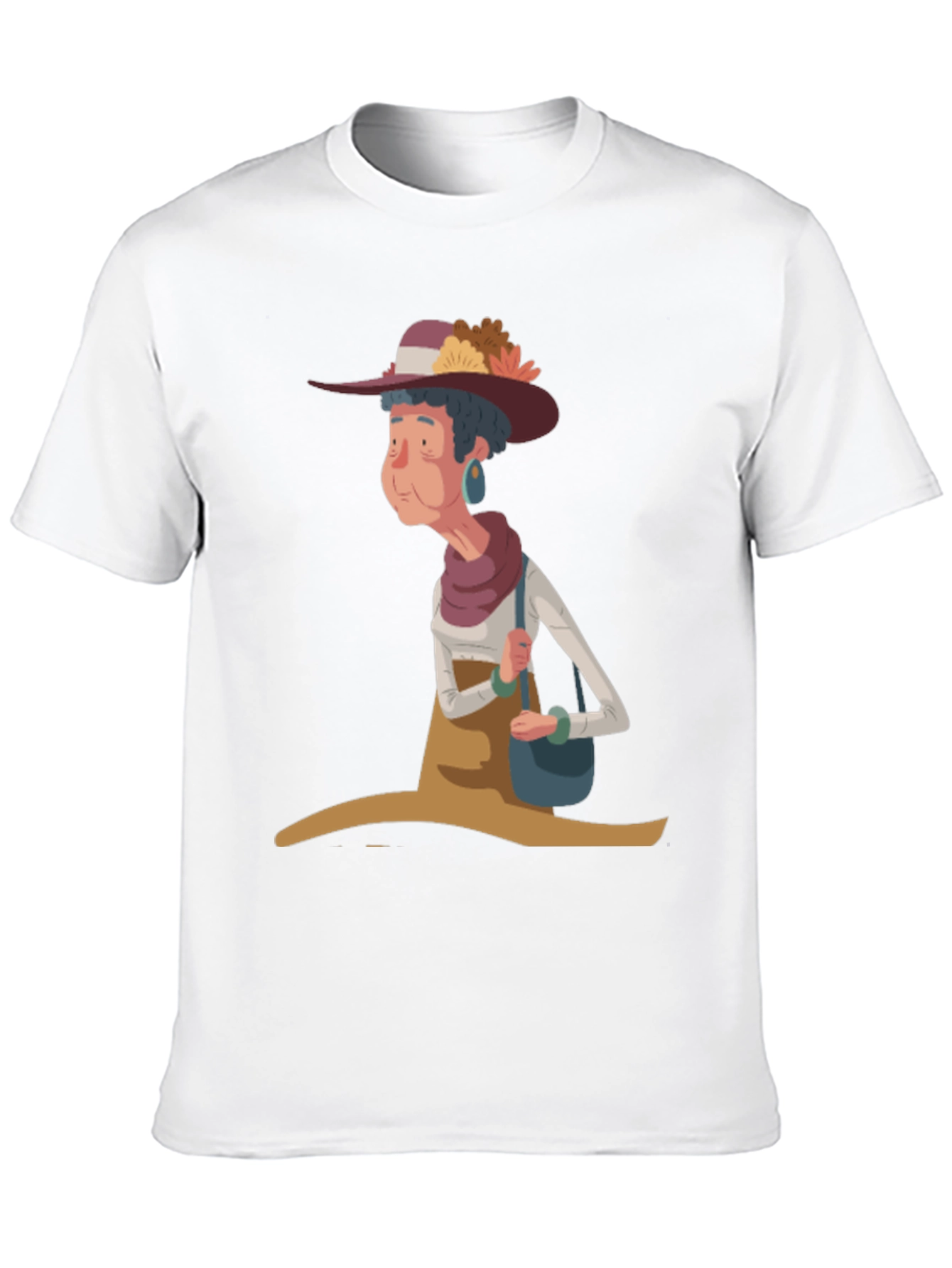 Whimsical Granny Cartoon Graphic Tee