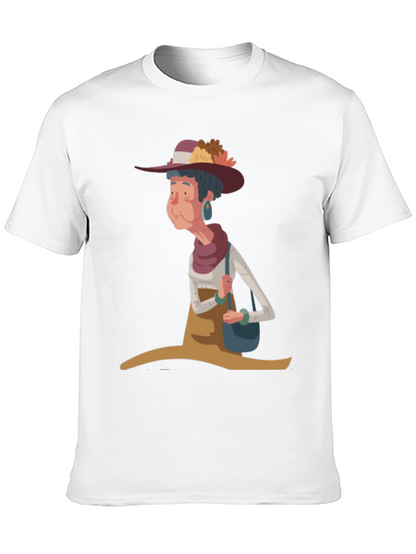 Whimsical Granny Cartoon Graphic Tee