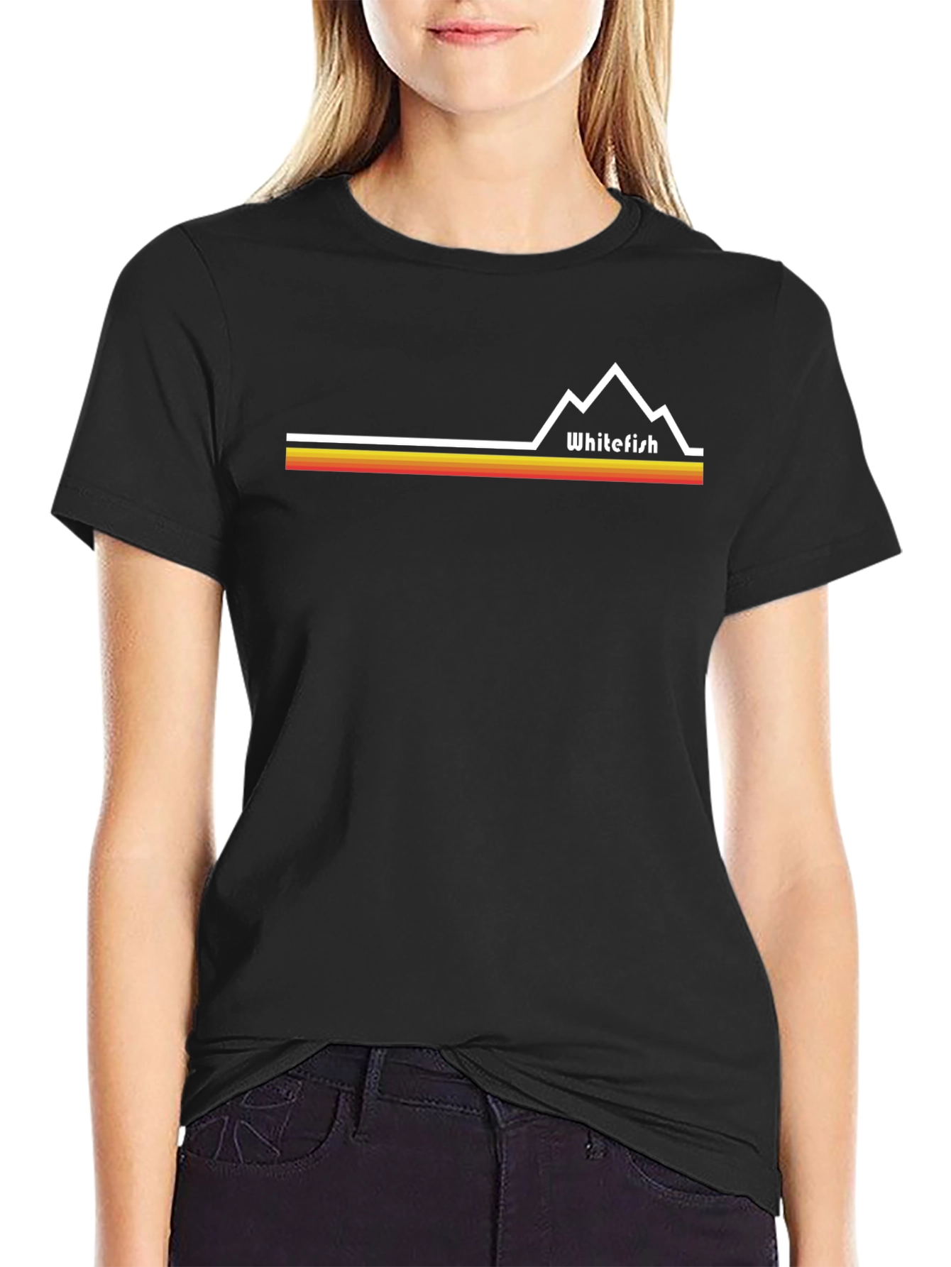 Whitefish Retro Mountain Tee - Classic Style