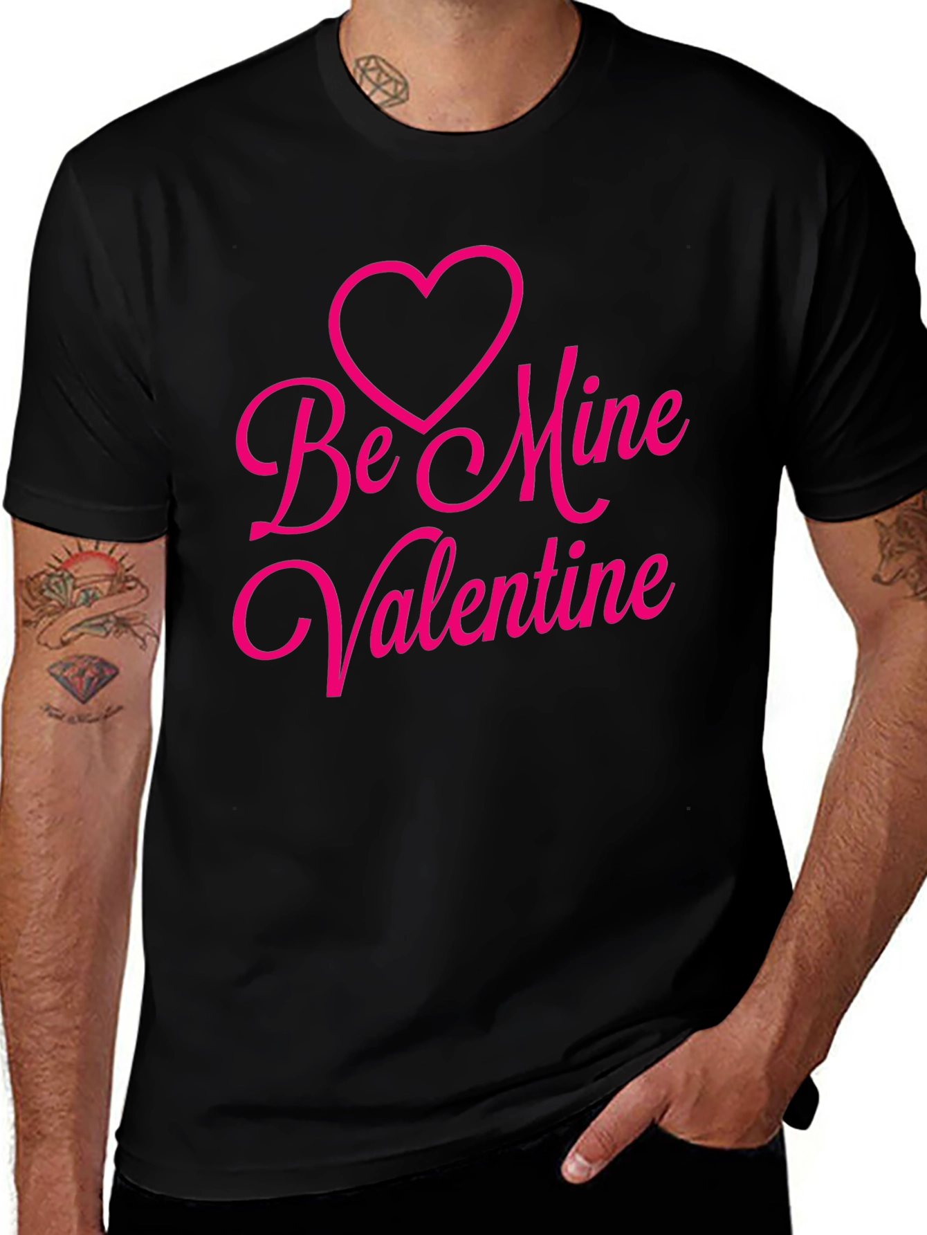 Be Mine Valentine Black T-Shirt