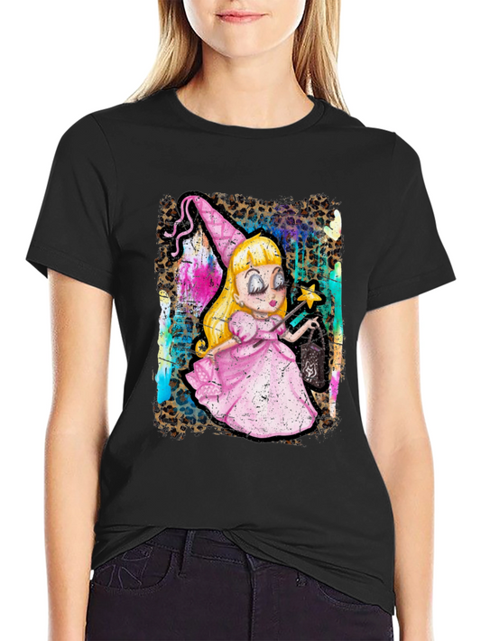 Whimsical Cartoon Witch T-Shirt