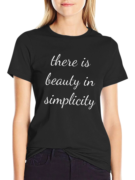 Beauty in Simplicity Black Graphic T-Shirt