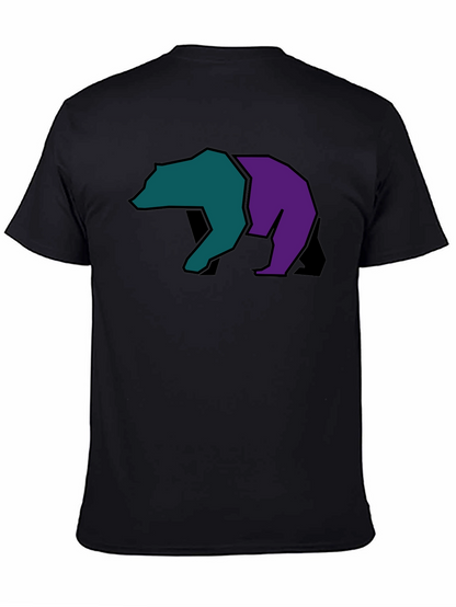 Abstract Bear Graphic Black Tee