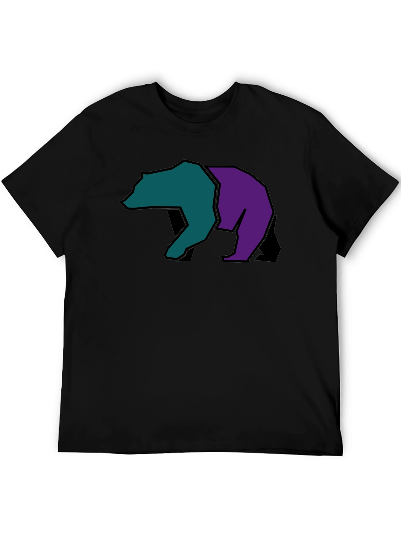 Abstract Bear Graphic Black Tee