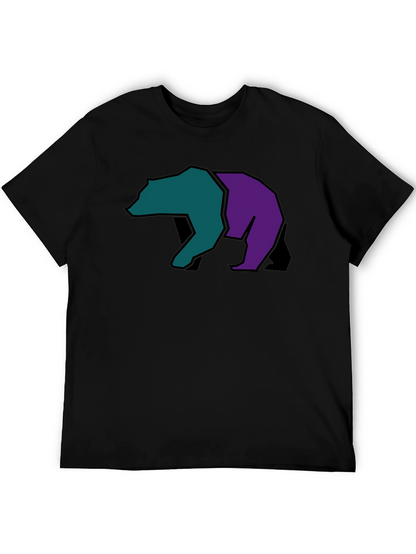 Abstract Bear Graphic Black Tee