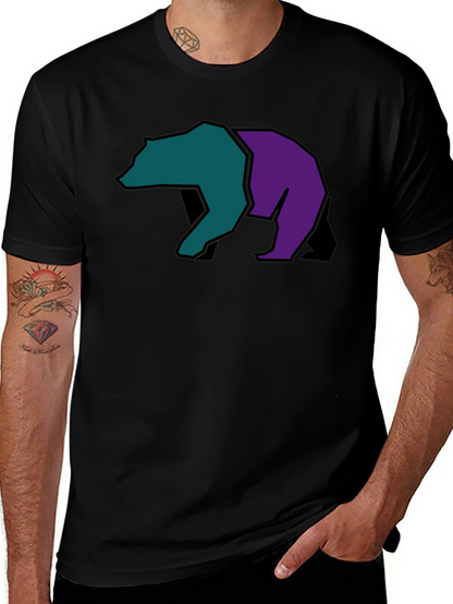 Abstract Bear Graphic Black Tee