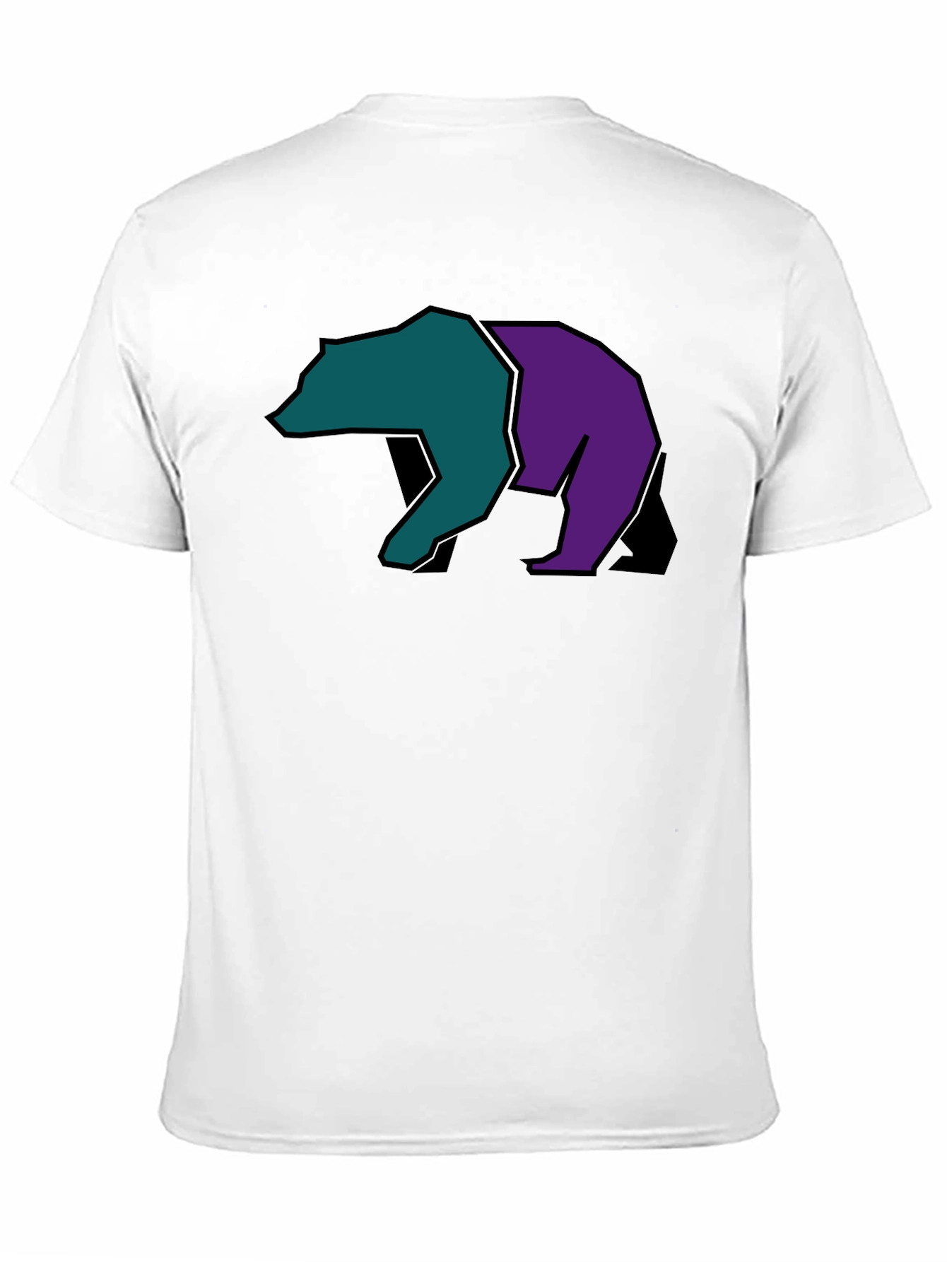 Abstract Bear Graphic Black Tee