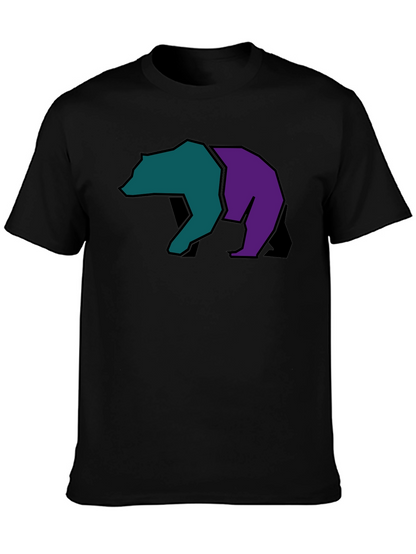 Abstract Bear Graphic Black Tee