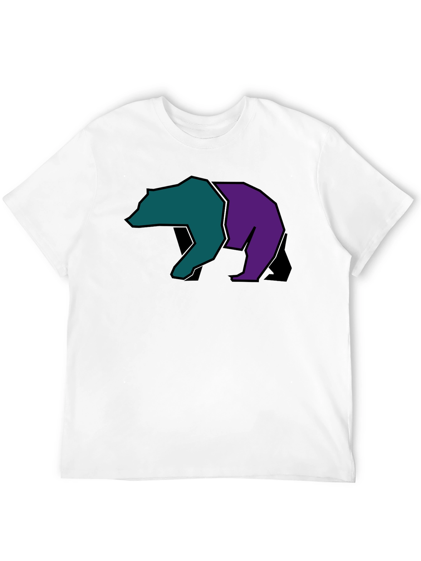 Abstract Bear Graphic Black Tee