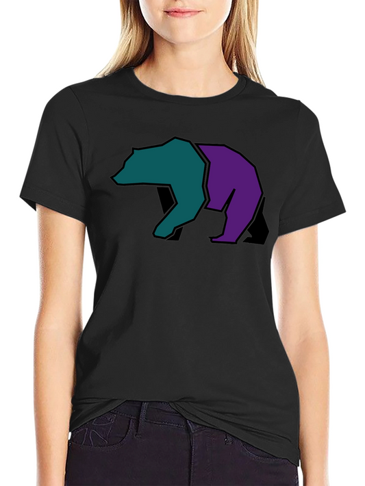 Abstract Bear Graphic Black Tee