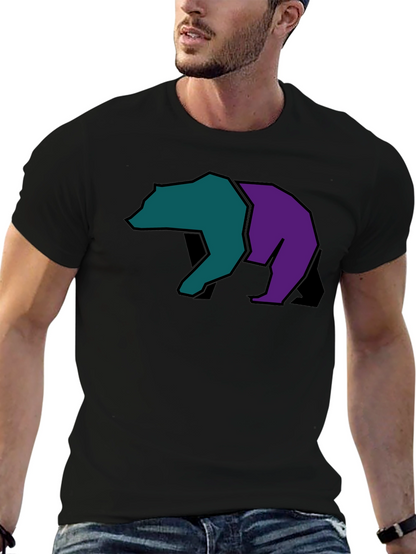 Abstract Bear Graphic Black Tee