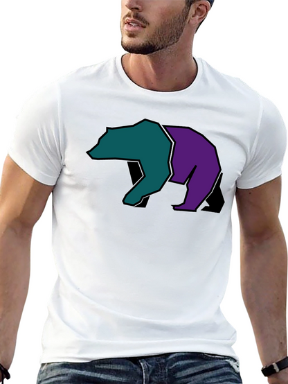 Abstract Bear Graphic Black Tee