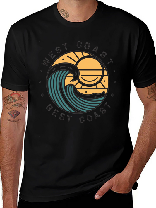 West Coast Best Coast Graphic Tee - Black Cotton T-Shirt