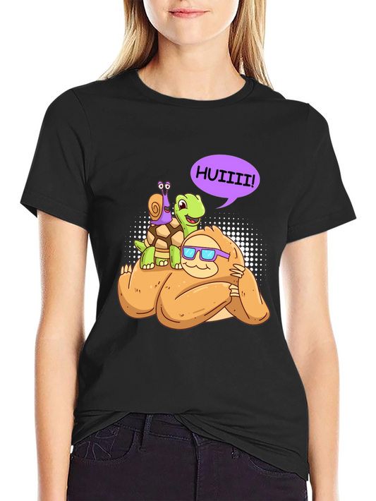Sloth Turtle Snail Friends T-Shirt Funny