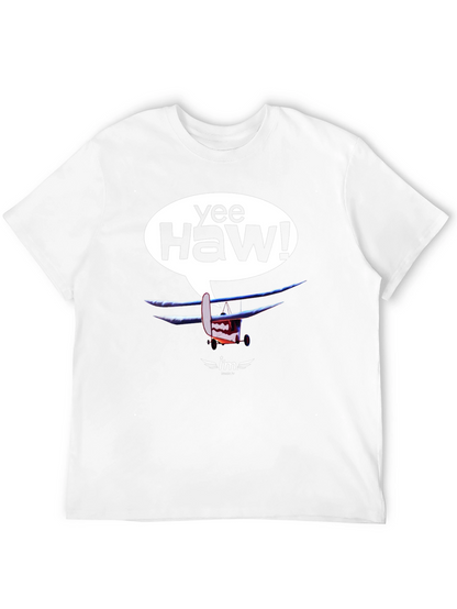 Yee Haw! Cartoon Airplane Graphic Tee