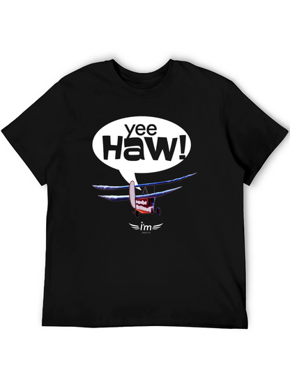 Yee Haw! Cartoon Airplane Graphic Tee