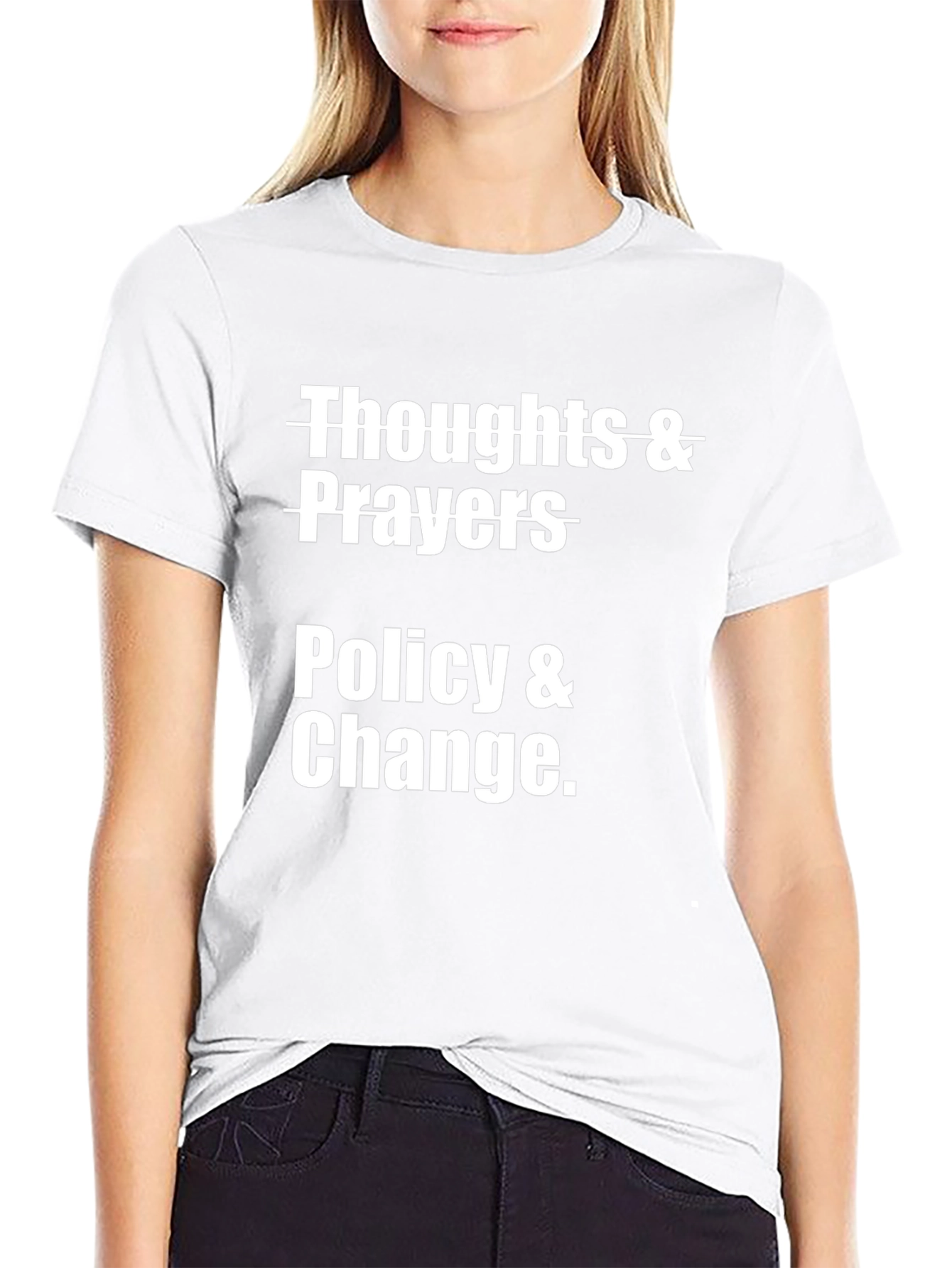 Thoughts & Prayers Policy & Change Graphic T-Shirt