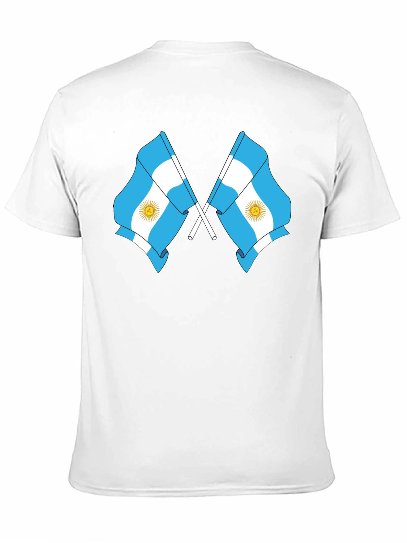Argentina Flag Graphic Tee - Black Cotton Blend