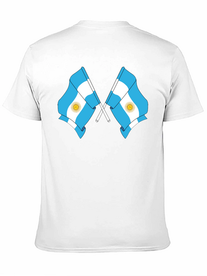 Argentina Flag Graphic Tee - Black Cotton Blend