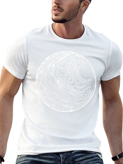 Abstract Circle Graphic Print Black T-Shirt